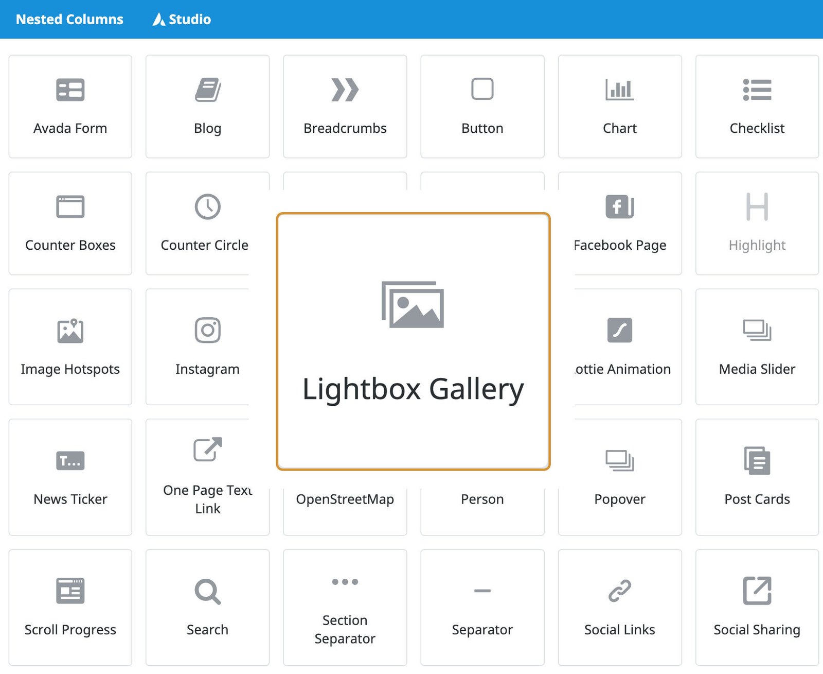 Avada Lightbox Gallery Element